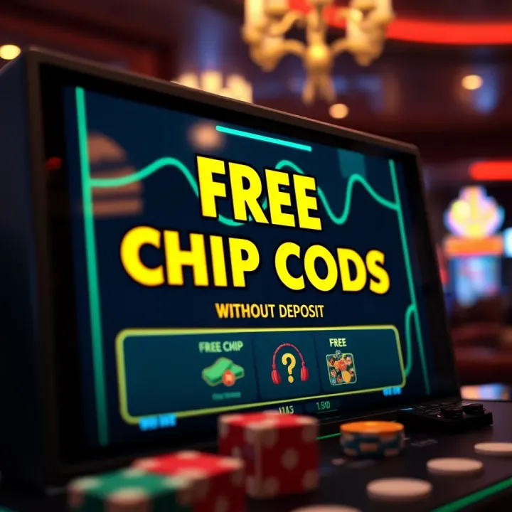 Illustration of a digital casino interface showing highlighted free chip codes available without deposit