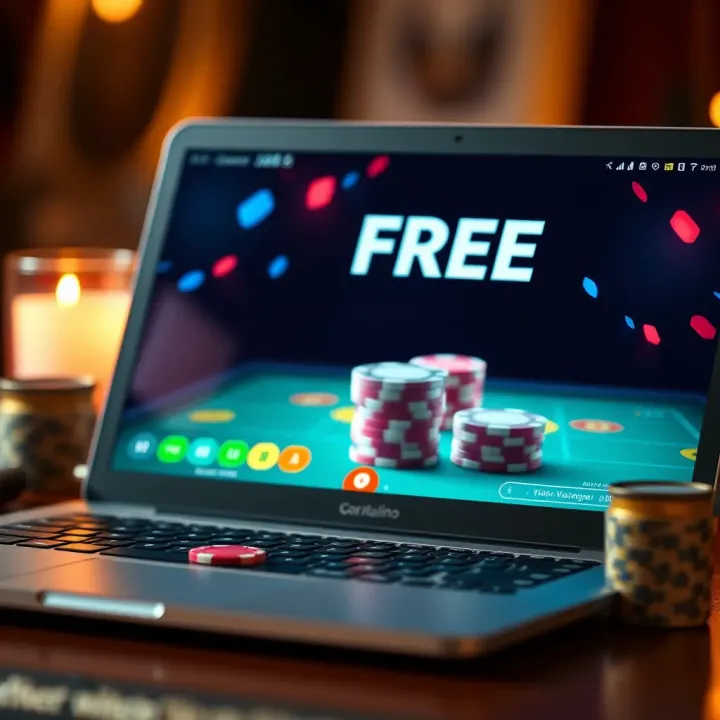 Illustration showing online casino chips and digital codes on a laptop screen representing free chip codes for gambling