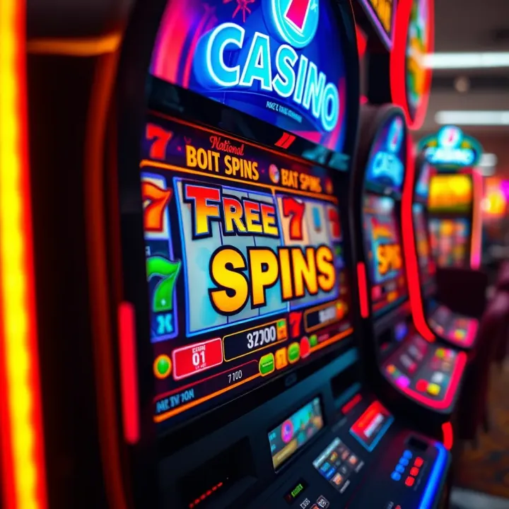 Free Spins Promotion at National Casino Digital slot machine interface showcasing free spins feature on National Casino platform