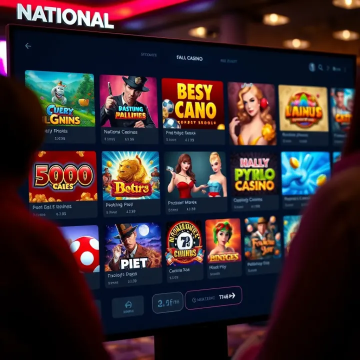 National Casino user interface showing diverse game selection for Australian players