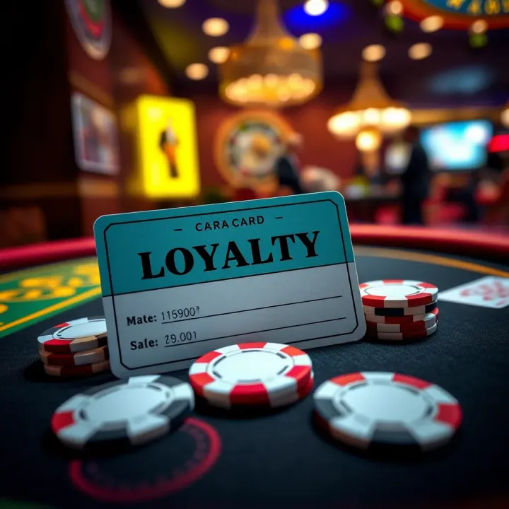 Casino loyalty card and chips on a table highlighting complimentary offers