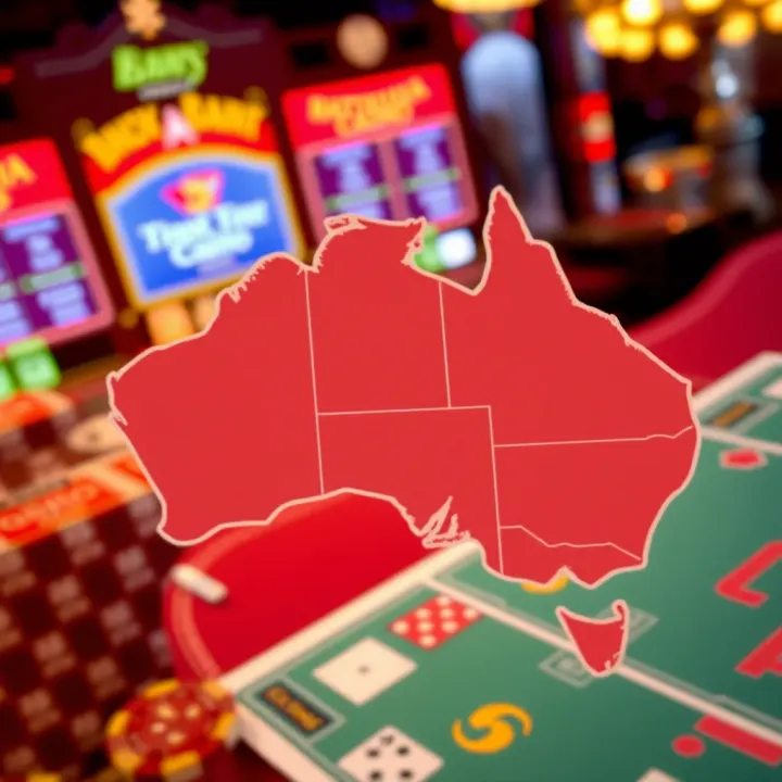 Map showing Australian states and territories with gambling regulations