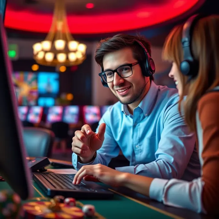 Online gambling player receiving instant support through live chat on casino website