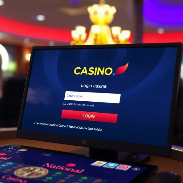 Login screen displaying secure access to National Casino platform in Australia
