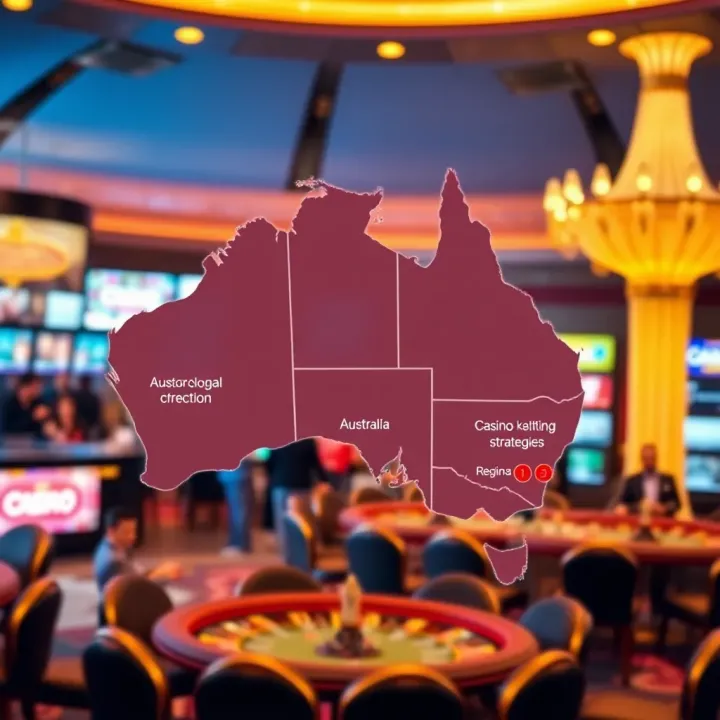 Map of Australia highlighting regional variations in casino marketing strategies and regulatory environments