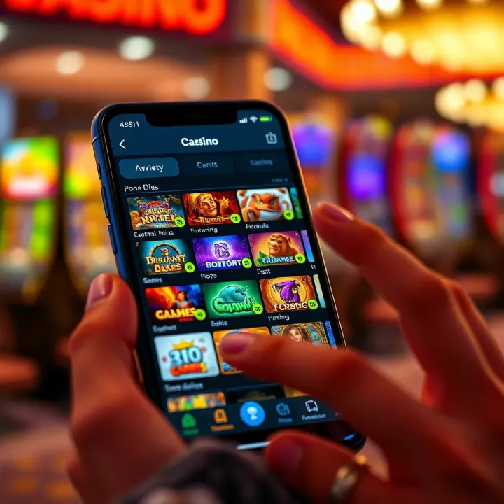 Exploring Game Variety on National Casino Mobile App User browsing diverse game options on the National Casino mobile app interface