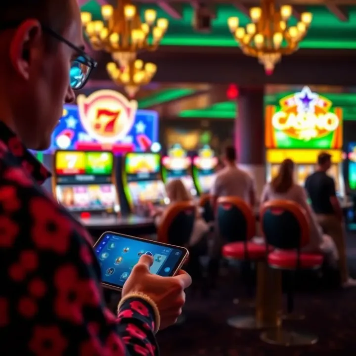 Australian Players Engaging with Online Casino Platforms Australian players interacting with online casino platforms on a digital device
