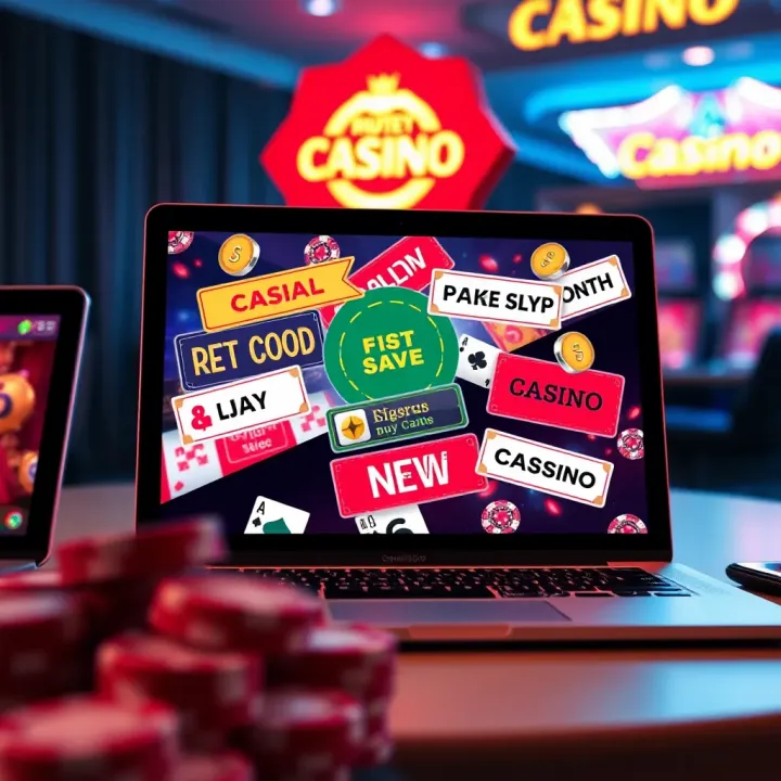 Exploring Different Types of National Casino Promo Codes Illustration showing various casino promo codes floating around a laptop screen