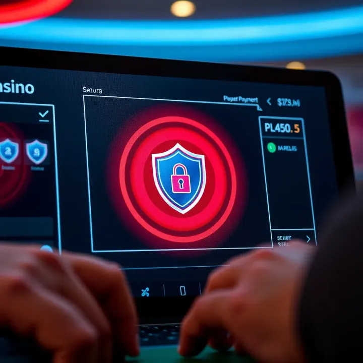 Secure Payment Methods at National Casino Secure digital transaction interface with security shield icon on screen