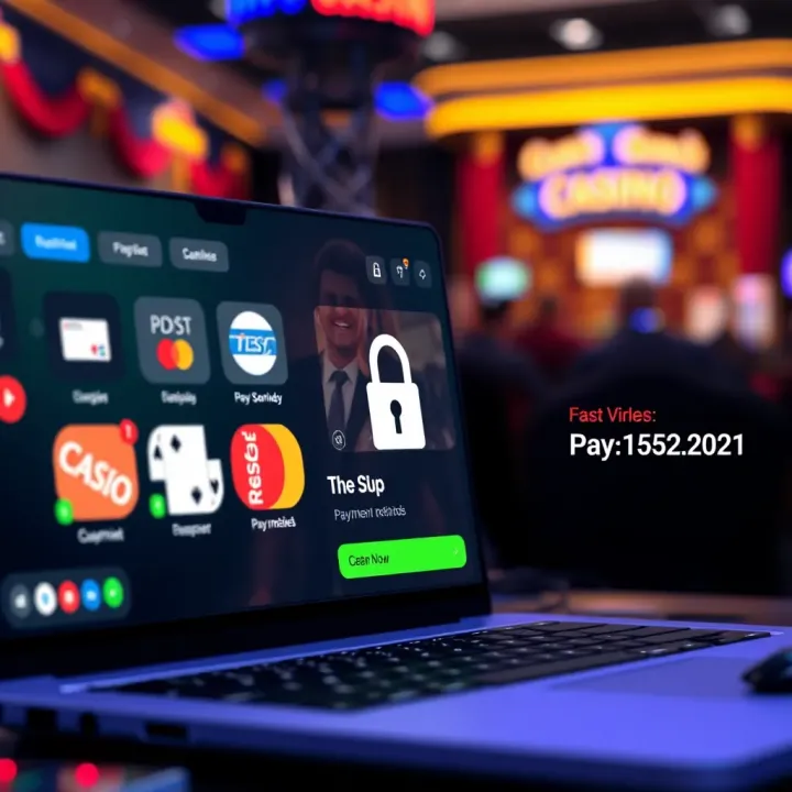 National Casino Payment Security and Customer Support Secure payment methods icons and customer support chat window on an online casino platform
