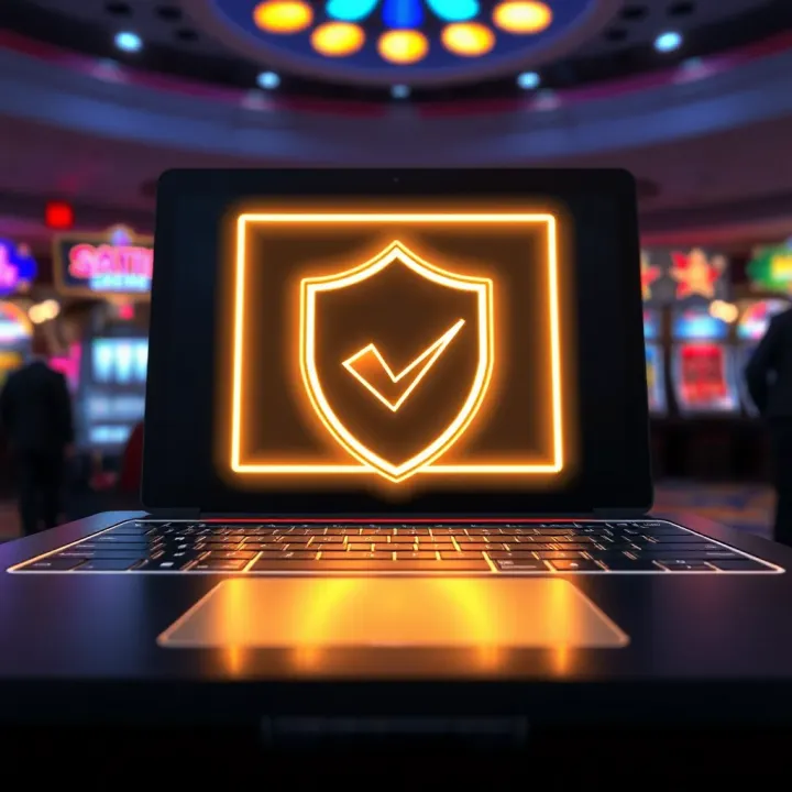 Secure Online Gambling Platform with Verification Shield Secure online gambling platform with verification shield symbol