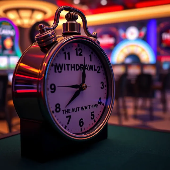 Clock with casino chips indicating typical wait times for cash-out completion