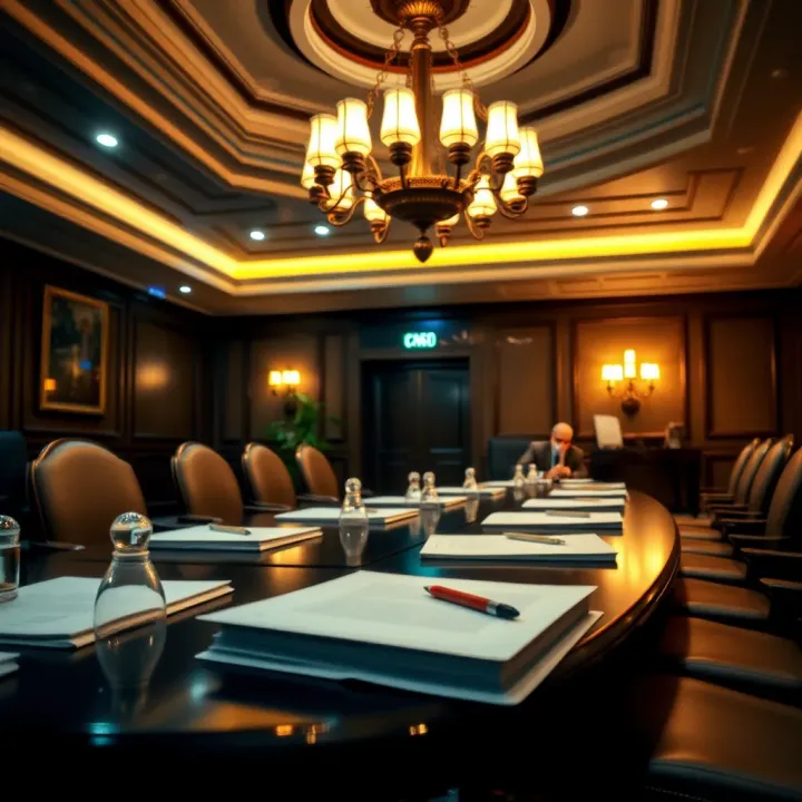 National Gaming and Casino Supervision Commission Regulatory Session Official meeting room of the National Gaming and Casino Supervision Commission with regulatory documents on the table