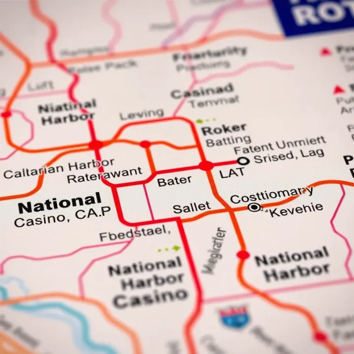 Transportation and Access to National Harbor Casino Map highlighting routes and transportation options to National Harbor casino