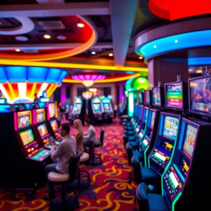 Exciting Gaming Experience at National Harbor Resort and Casino Vibrant casino floor featuring diverse gaming tables and slot machines with colorful lighting
