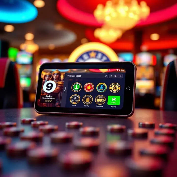Secure mobile device displaying lottery app interface with trust badges