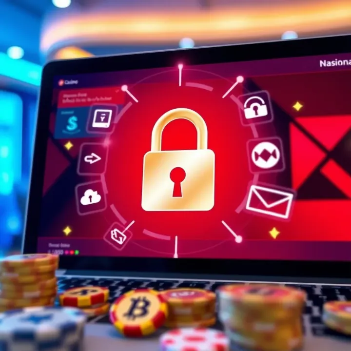 National Luck Casino Secure Payment Methods and Safety Features Secure online transaction concept with digital lock and payment icons