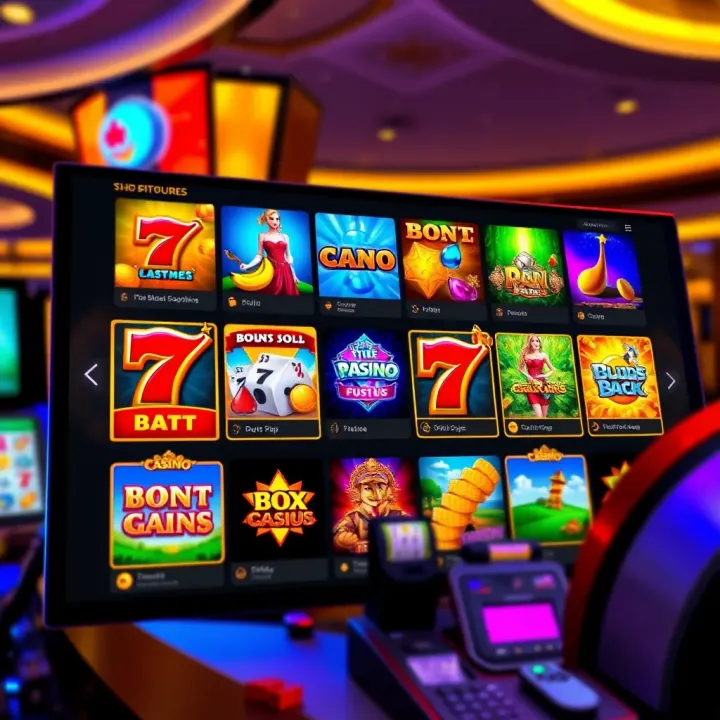 Online casino interface showcasing various slot games and bonus features of Penn National Casino