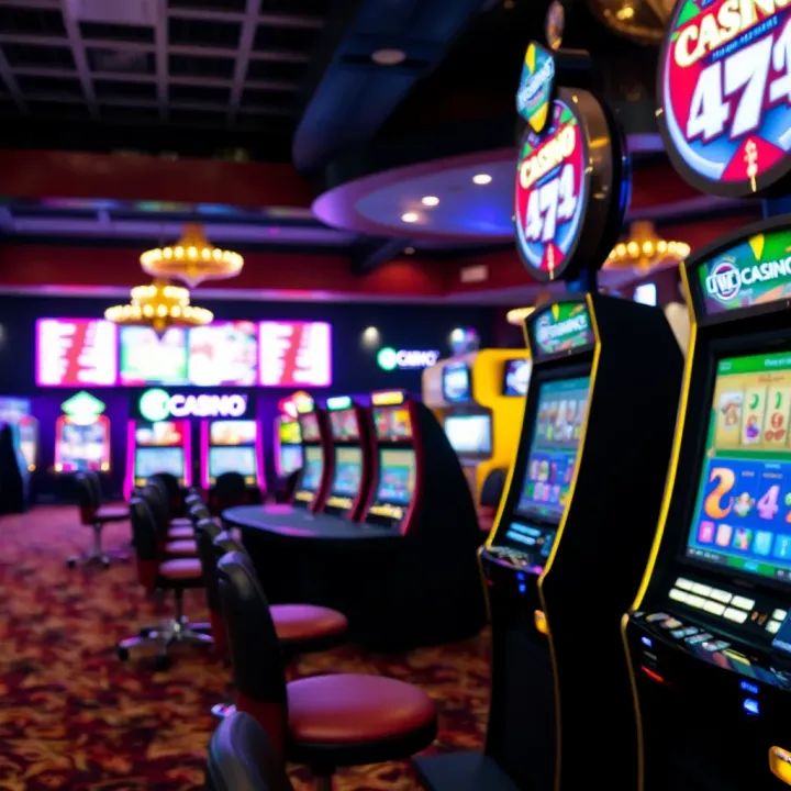 Gaming Floor at Penn National Casino in York PA Brightly lit slot machines and gaming tables inside Penn National Casino