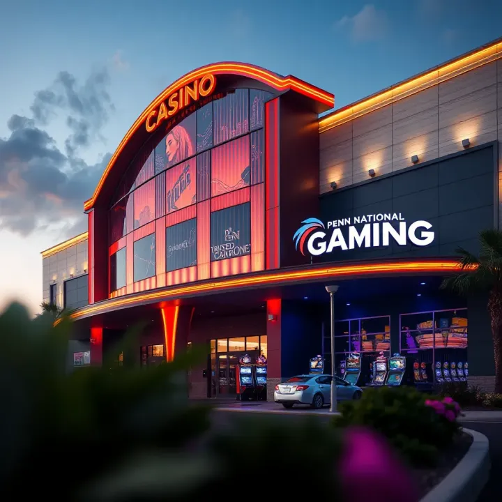 Flagship Penn National Gaming Casino Venue Exterior view of a Penn National Gaming flagship casino with modern architecture