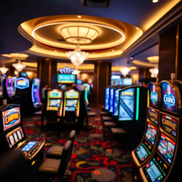 Inside MGM Casino National Harbor Gaming Floor Interior of MGM Casino featuring various gaming tables and slot machines under ambient lighting