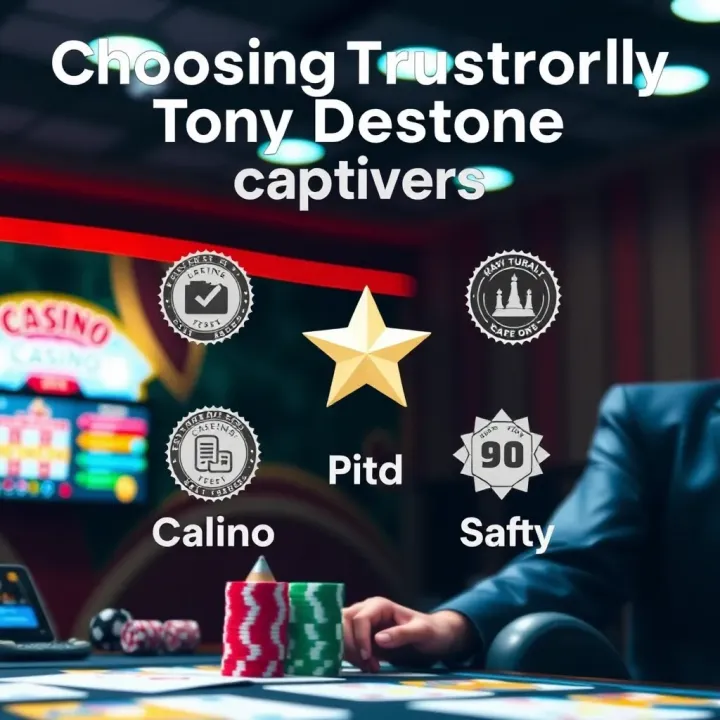 Graphic showing trusted casino selection with safety badges and deposit code icons