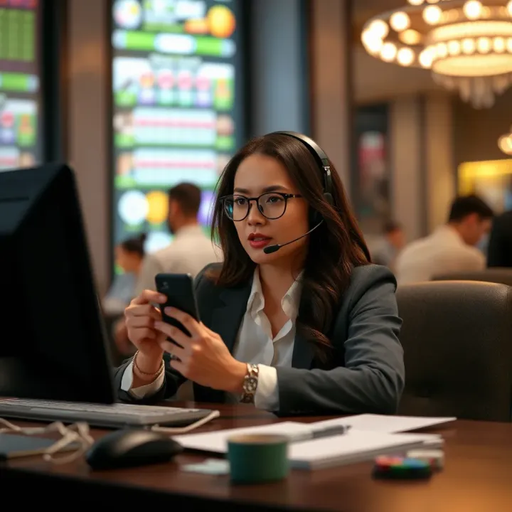 A customer raising a concern about casino services through an online platform
