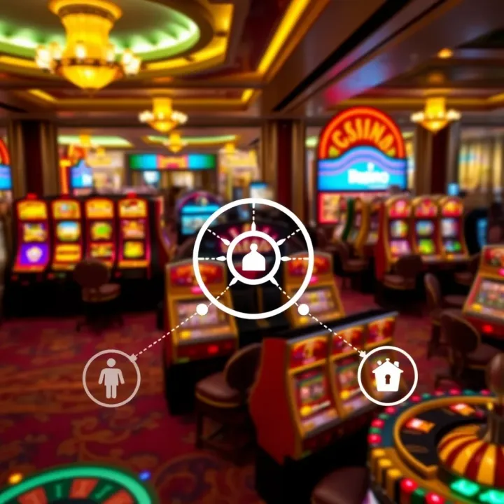 Graphic showing interconnected casino platforms representing sister sites sharing promotions and games