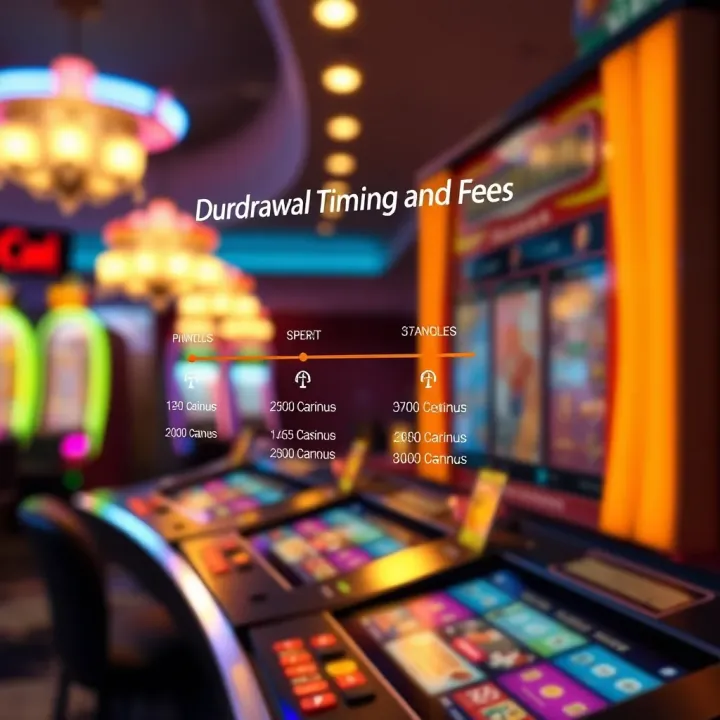 Diagram depicting the timeline and factors affecting withdrawal speed and fees in national casinos