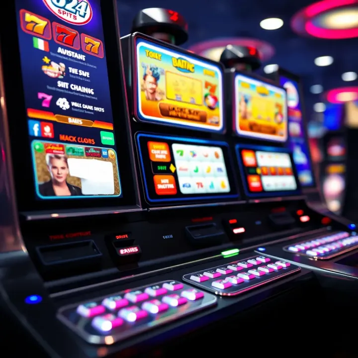 Modern Electronic Pokies Interface with Game Controls Modern electronic pokies interface displaying various game options and controls