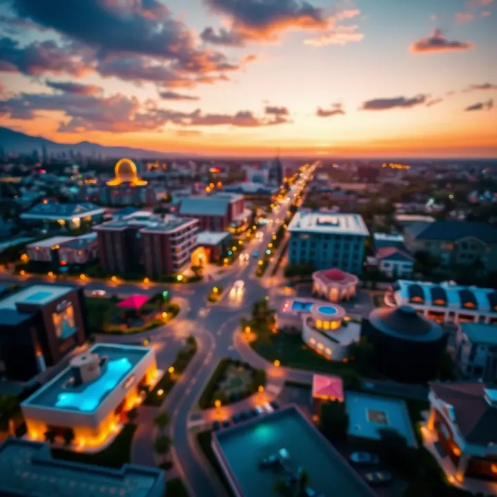 Aerial view of residential and commercial properties in Casino showcasing diverse real estate options
