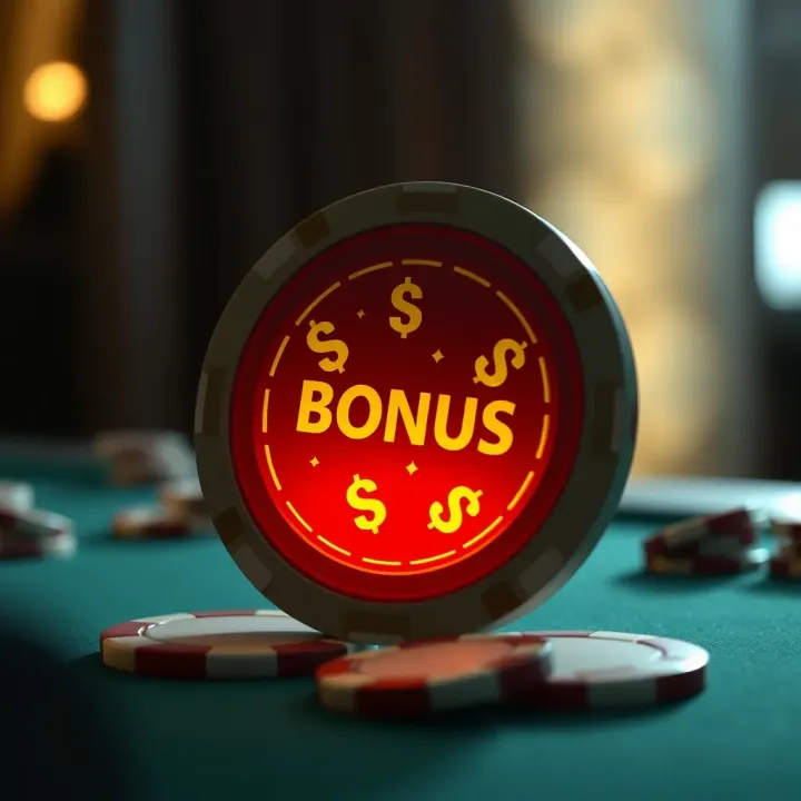 Graphic showing bonus symbols emerging from a casino chip representing no deposit bonus codes at Syndicate Casino